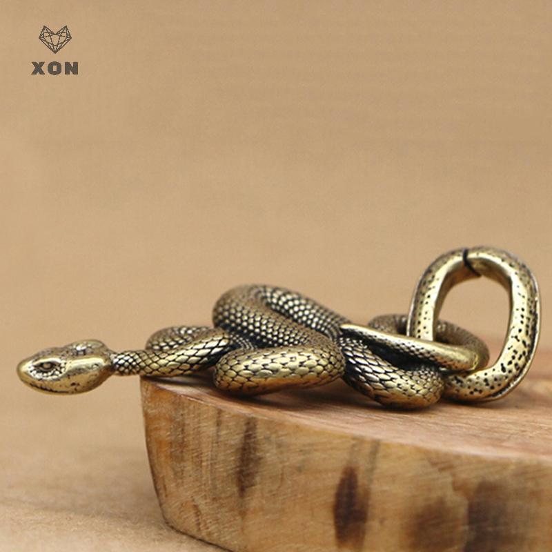 [XON] 1 Vòng chìa khóa rắn bằng đồng thau Boa Phụ kiện nhỏ ngoài trời Ô tô [Mina]