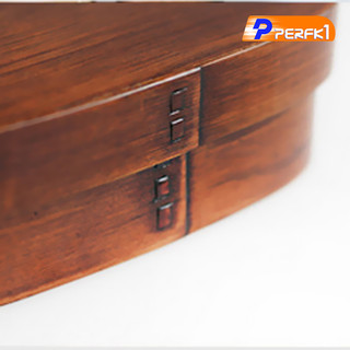 Hộp Bento bằng gỗ tự nhiên Hộp đựng thức ăn nhẹ cắm trại dã ngoại với 3 ngăn, phong cách Nhật Bản