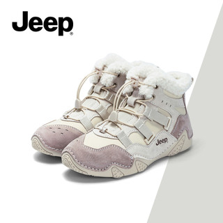 JEEP Giày Bốt Tổng Thể Nữ Mùa Đông Thể Thao Ngoài Trời Áo Lông Cừu Ấm Áp Thoải Mái Giày Bốt Tuyết Giày Bốt Ngắn