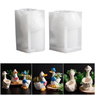 Khuôn silicon vịt sáng tạo Jay cho người trồng bê tông bằng nhựa và hộp đựng thủ công