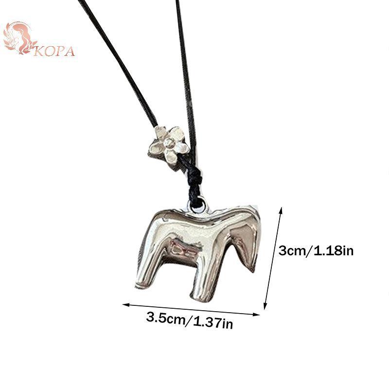 Vòng cổ Kopa mặt dây chuyền hình ngựa hoạt hình, dây điều chỉnh phù hợp dùng mỗi ngày