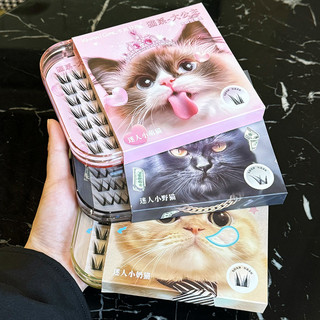 Kaki Kids Cat Series Không Keo Công Chúa Lớn Ba Kết Hợp Lông Mi Giả Tự Nhiên Mô Phỏng Tóc Người Mới Mới Cụm Đơn 25.12.12