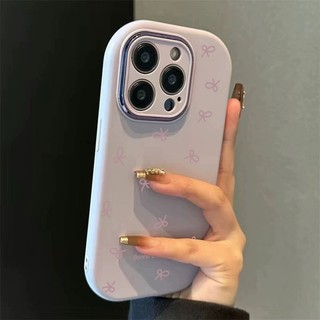 Ốp điện thoại Ins Hàn Quốc Bowtie cho iPhone 17 11 12 13 14 15 16 Pro X Xs Max 7 8 Plus Vỏ điện thoại rắn Vỏ TPU mềm Vỏ bảo vệ ống kính Mặt sau được trang bị cho da