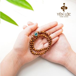 Vòng Tay Trầm Hương 54 Hạt mix Minh Nguyệt Hợp Mệnh Trầm Hương Yên Lộc
