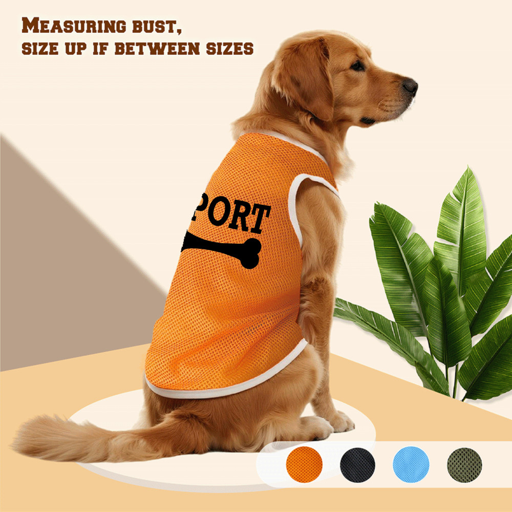 Áo vest lưới chó lớn 3XL-6XL, in hình hợp thời trang sáng tạo xương chó, phong cách chui đầu, có sẵn 4 màu, thoải mái và thoáng khí, có thể giặt được bằng máy, thích hợp cho tất cả chó lớn