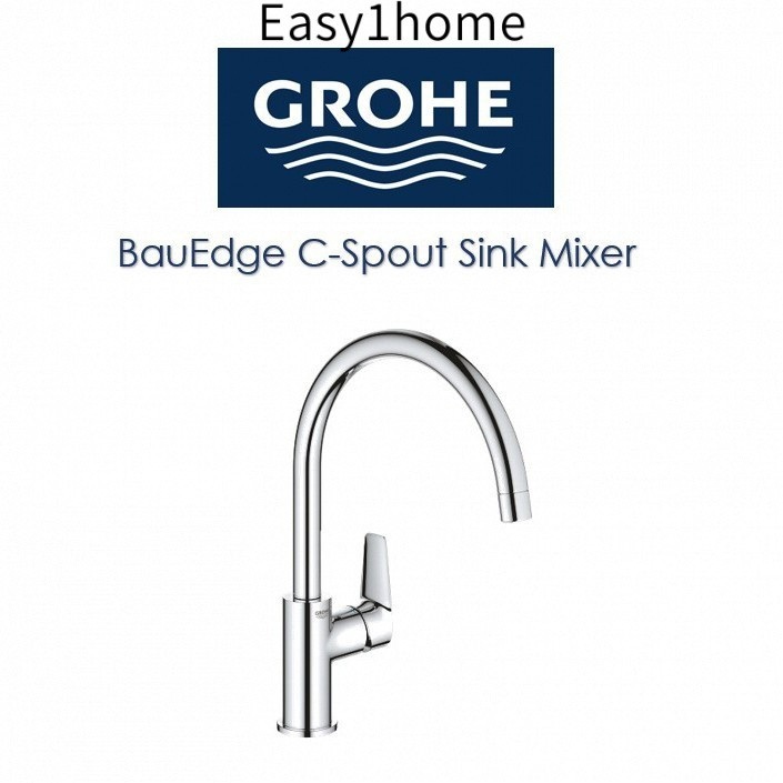 Vòi trộn chậu rửa nhà bếp GROHE BauEdge C-Spout (Mẫu mới nhất)