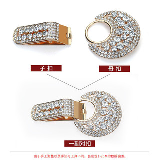 Nút chồn áo đính kim cương giả và pha lê, khóa mỏ vịt cho phụ kiện nữ