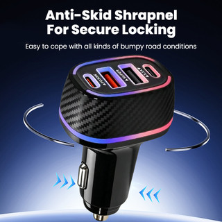 Elough 85W Sạc Xe Hơi Dual USB Loại C PD3.1A Sạc Nhanh Xe Điện Thoại Sạc Adapter