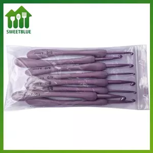 SWEET 8 Cái / bộ 2.5-6.0 Mm Tím Móc Bộ Thủ Công Dệt Đan Móc Kim DIY Móc May Thủ Công Khâu Dụng Cụ n