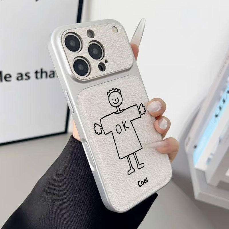 OK Ốp lưng iPhone họa tiết cậu bé Bao da mềm cao cấp đựng máy ảnh - iP 7/8/X/XS/XR/11/12/13/14/15/16/17/Plus/Air/Pro/Max