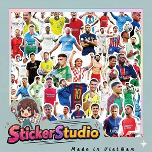 Set 100 Sticker Bóng Đá World Cup 2026 Chống Nước Dán Laptop Vali Mũ Bảo Hiểm