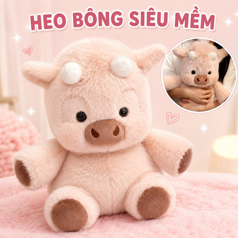 Gấu Bông Bò Sữa Chạy 45cm – Lông Mềm Mịn, đáng Yêu, Làm Quà Tặng Cho Bé Trai Và Bé Gái, Trang Trí Phòng Vui Nhộn