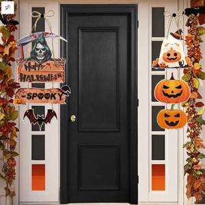 Biển hiệu cửa treo Halloween - Trang trí hiên nhà trang trại cho cửa trước