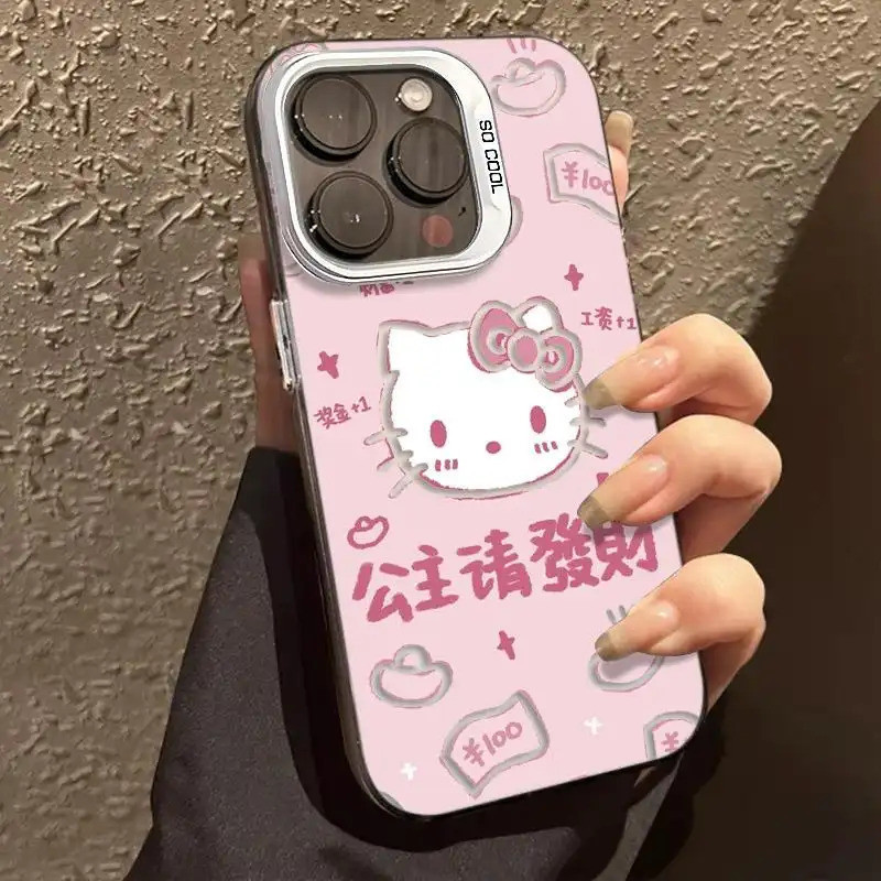 Ốp lưng trong suốt họa tiết Kitty làm giàu chống va đập bảo vệ toàn diệnt Bảo Vệ Camera Cấp iPhone 17/16/15/14/13/12/11M