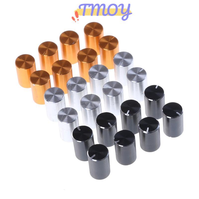 TMOY 8pc 10 * 15mm 6mm Đường kính Trục có khía Nhôm Điều khiển âm lượng Potentiometer Núm TMOY