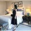 Đầm nữ Xuân Thu Phong cách mới Mori Phong cách siêu cổ tích eo hẹp thon gọn hơn Váy đen nhỏ kiểu Pháp Phong cách nhẹ nhàng Sling