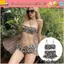 Đồ bơi nữ ORDOBOX, Bikini đi biển phong cách đeo cổ điển, Bộ 2 mảnh in họa tiết da báo thời trang Bộ bikini đệm đi biển