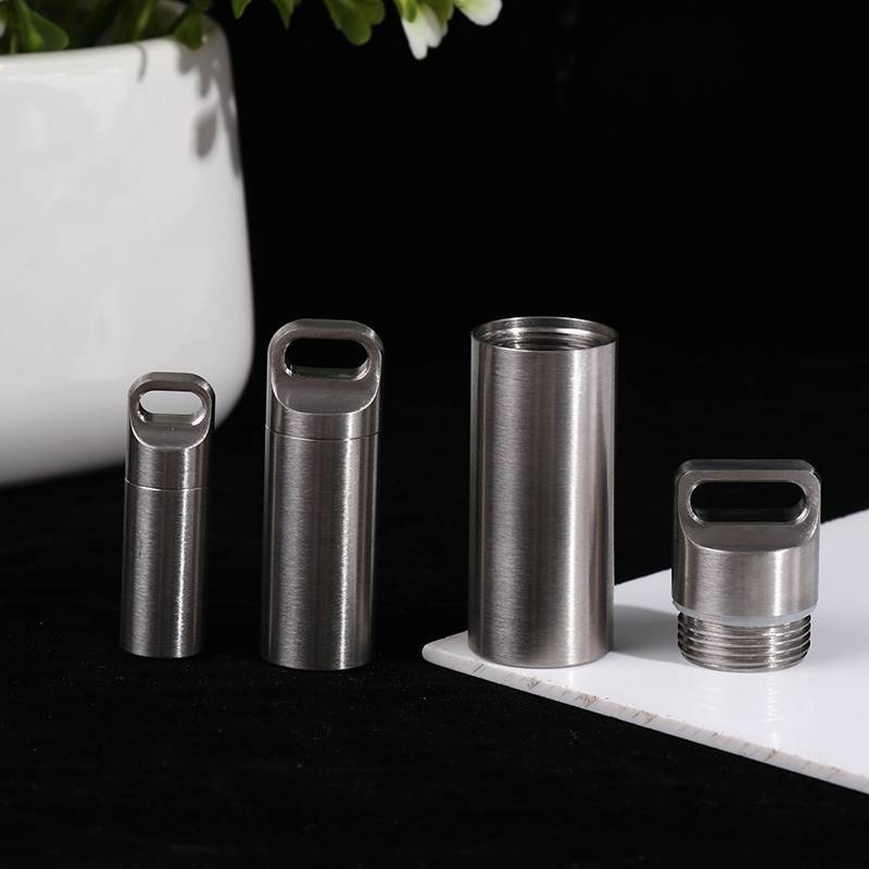 < Honeyba > Hộp đựng thuốc chống nước Mini Titan Hộp đựng thuốc di động Hộp đựng thuốc đẹp