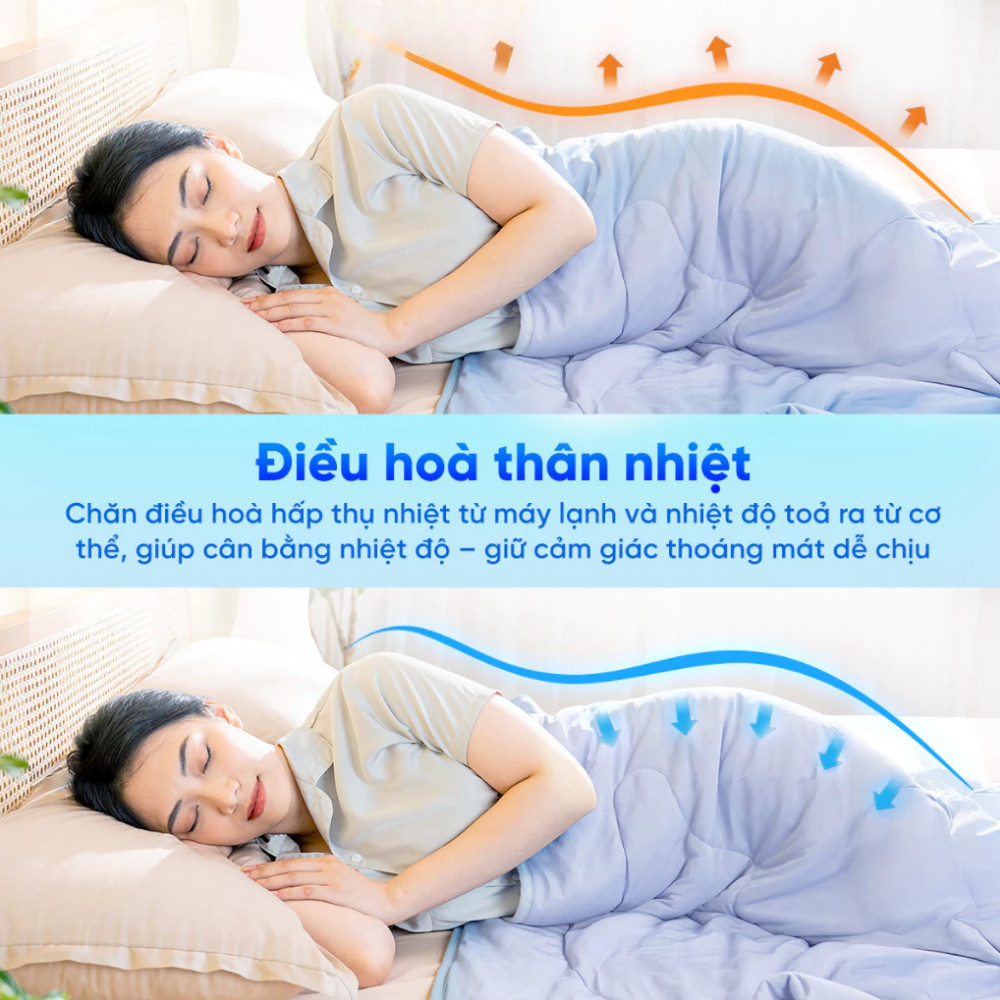 Chăn Hè Làm Mát Thoáng Khí, Mền Lạnh Điều Hòa Ice Silk HomeMate –  Mềm Mịn, Hạ Nhiệt Giấc Ngủ