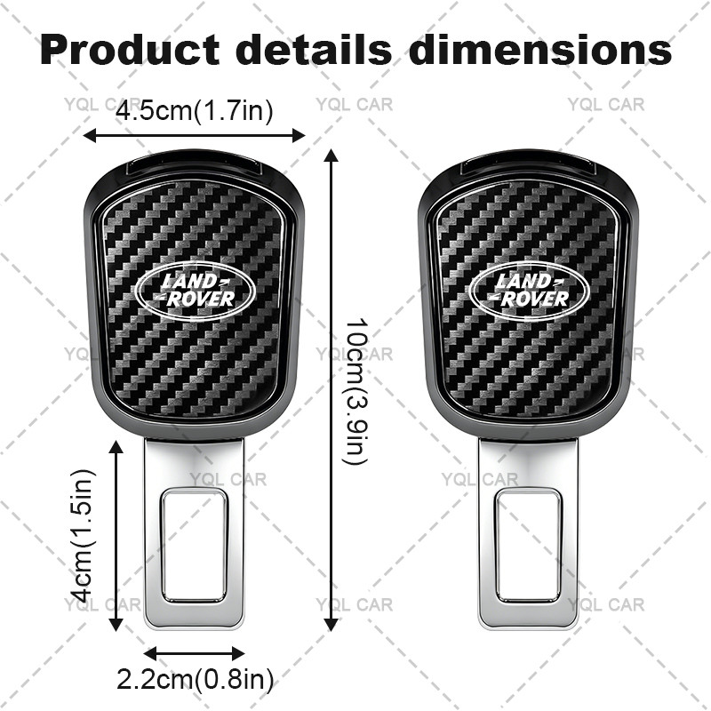1 / 2 Chiếc Dây An Toàn Ô Tô Kẹp Mở Rộng Dây An Toàn Ô Tô Khóa Cho Land Rover Range Rover Evoque Velar Freelander Defender Discovery