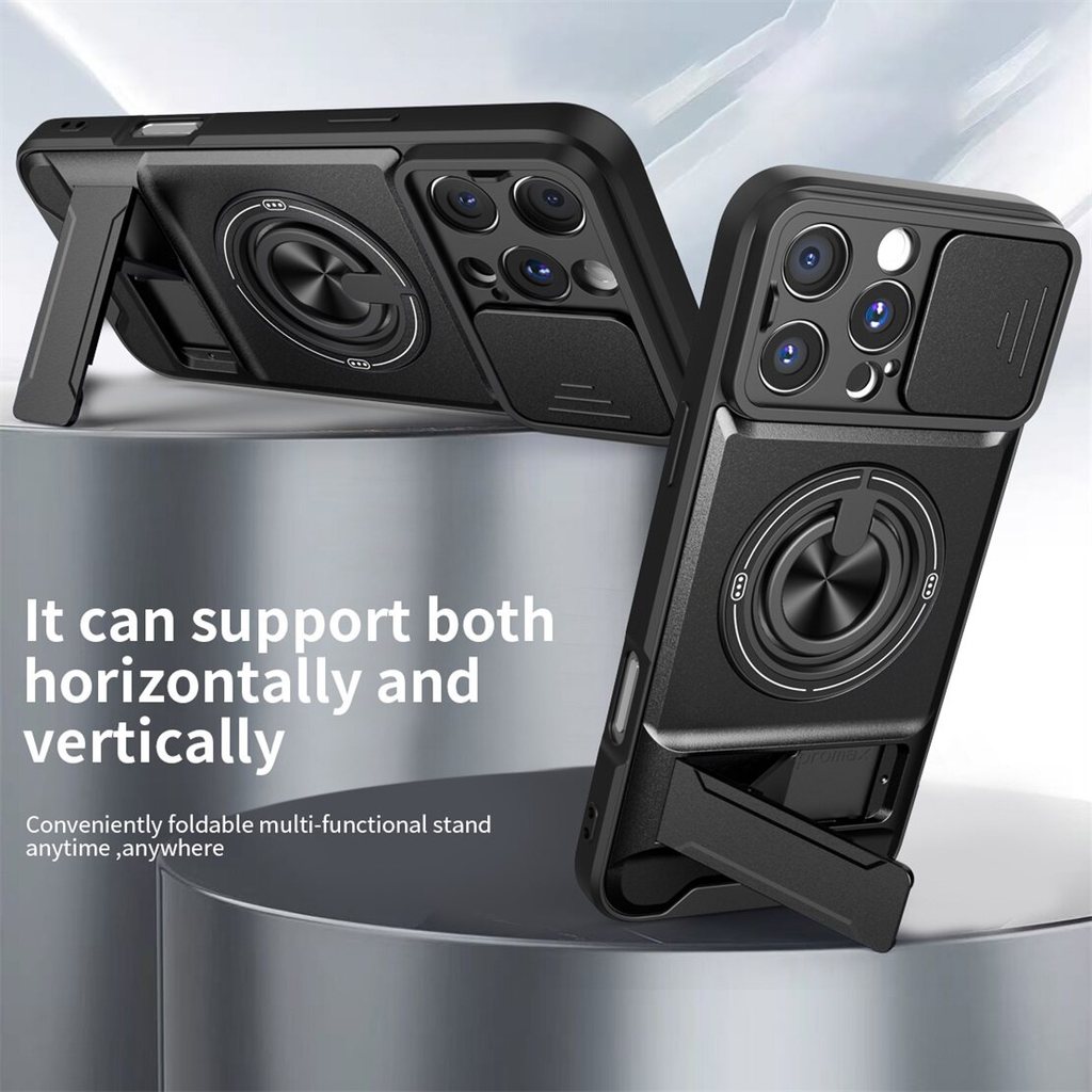 Ốp Điện Thoại Đa Năng Sang Trọng Thích Hợp Cho iPhone 16 Pro Max 14 17 13 12 11 15 Dây 360°Giá đỡ vòng có vỏ máy ảnh Vỏ bảo vệ toàn diện chống sốc
