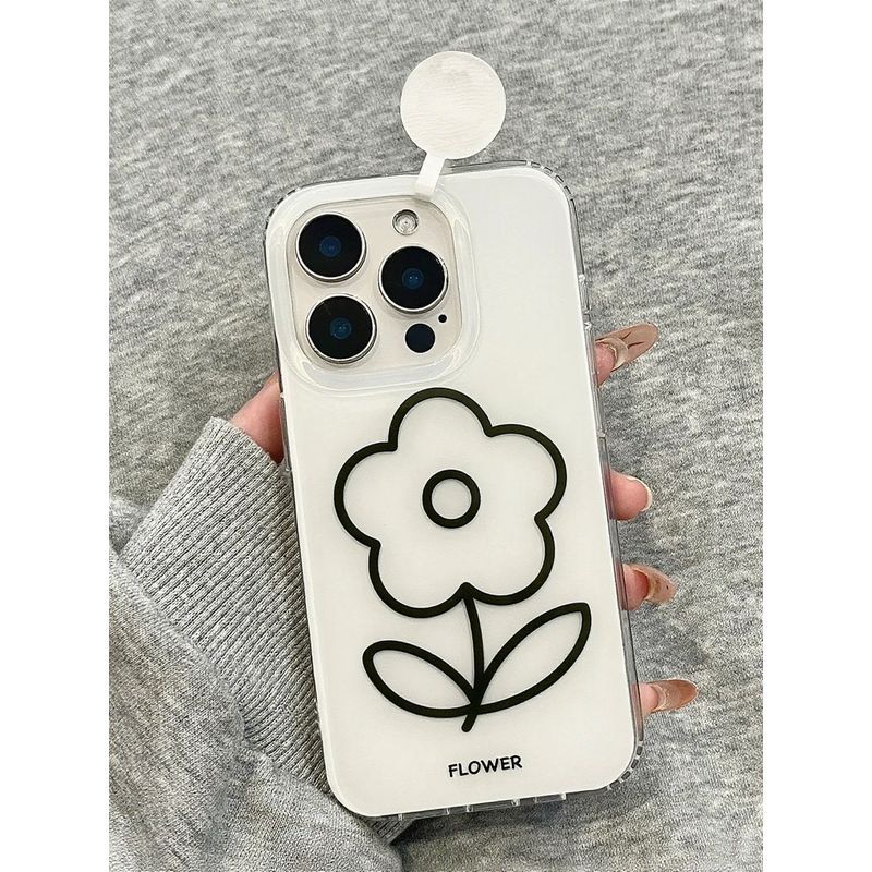Phong Cách Hàn Quốc Đơn Giản Đơn Giản Dòng Note Hoa Đứng Thích Hợp Cho Apple 17Air Ốp Điện Thoại 16promax15 / 14 Mới 13
