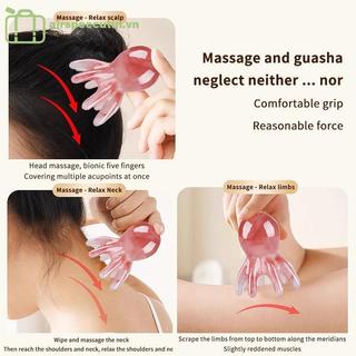 Airspecutin Nhựa Bạch Tuộc Gua Sha Đầu Kinh Tuyến Cạo Da Đầu Bàn Chải Châm Cứu Giảm Mệt Mỏi EN