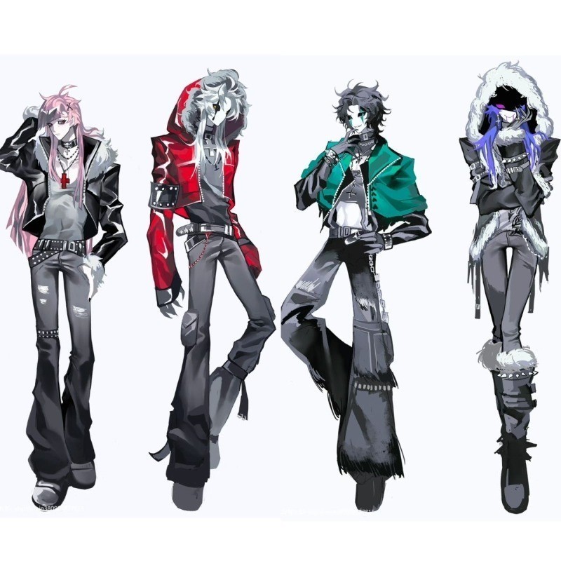 8CM The Freak Circus Standing Anime KeyChain Columbina Jester Men Key Chain for Women Fashion Figure Acrylic