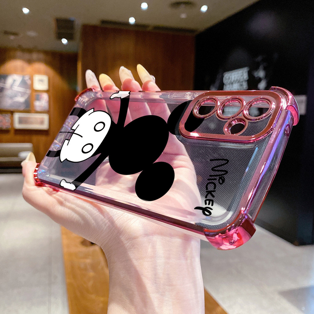 Tương Thích Với Samsung Galaxy A17 A07 A15 A05 A35 A55 A14 A34 A56 A36 A06 A16 Vỏ Mạ Trong Suốt Mickey Dễ Thương Chống Rơi