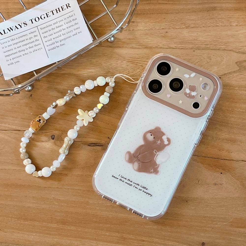 Ốp lưng cứng Tương thích với iPhone 15 15Pro 15ProMax 16 16Pro 16ProMax 17 17Pro 17ProMax Ốp lưng họa tiết hình gấu Wave Point