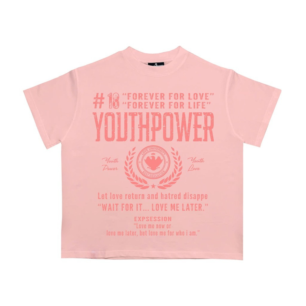 （Giao hàng 24h）Angela Áo Thun  Nam Nữ From Rộng In "FOREVER FOR LOVE" Cổ Tròn Chất Liệu Cotton Local Brand