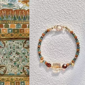 Cắm Màu Đỏ Phù Hợp Với Retro Đính Hạt Vòng Tay Thiết Kế Cảm Thấy Giá Trị Cao Cổ Vòng Tay Cổ Quà Tặng 5.20