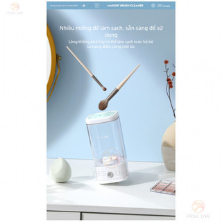 Bàn Chải Trang Điểm Tự Động Bụi Điện Làm Đẹp Trứng Bột Puff Powder Cleaner Bàn Chải Hộp Bảo Quản Hoàn Thiện Xô Lười Hiện Vật