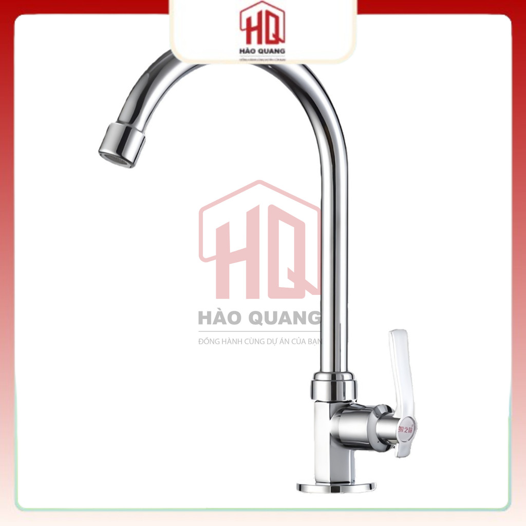3 Vòi Rửa Chén Gắn Chậu Mạ Kẽm – Vòi Rửa Chén Cổ Cao 360° – Bền, Không Oxy Hóa – Tháo Lắp Dễ Dàng