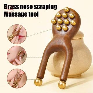 Diễu Hành Mũi Gỗ Guasha Dụng Cụ Massage Hạt Đồng Cầm Tay Lược Chống Tĩnh Điện Cho Mặt Mũi Thư Giãn Mắt Điểm Kinh Tuyến Acupoint Quà Tặng Sinh Nhật VN