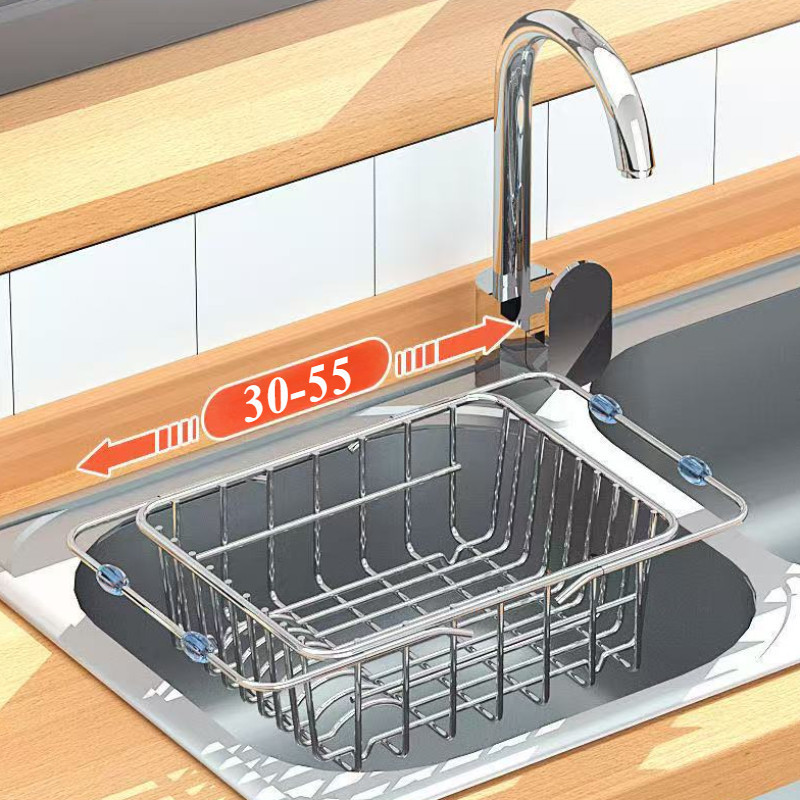 Rổ Inox 304 Gác Bồn Rửa Đa Năng - Thiết Kế Co Giãn Thông Minh, Phù Hợp Mọi Kích Thước Bồn Rửa
