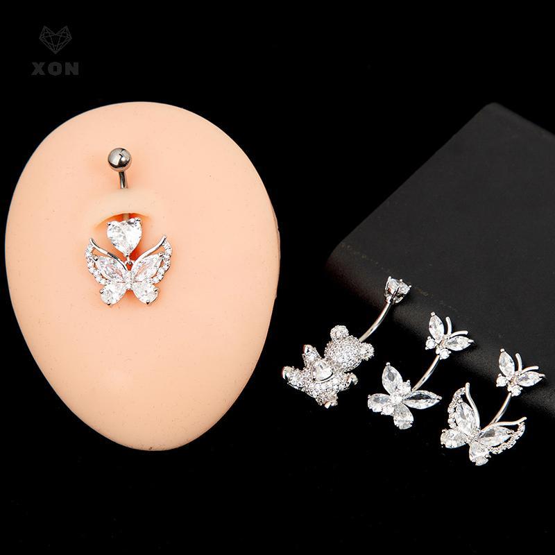 [XON] Nhẫn đeo bụng gấu dễ thương dành cho nữ Cô gái Nhẫn xỏ lỗ rốn gợi cảm tinh tế Quà tặng trang sức xuyên cơ thể [Mina]