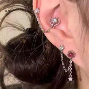 1 Cái / 1 Bộ Chó Con Dễ Thương Paw Zircon Xương Tai Móng Tay Thời Trang Mới Trang Sức Tai Phong Cách Sang Trọng Cho Nữ Quà Tặng Bông Tai Y2K [Mina]