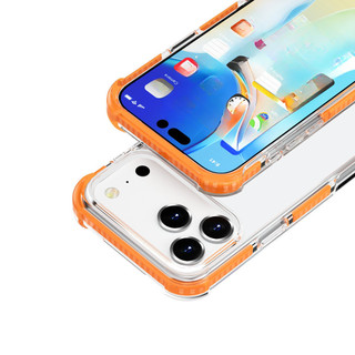 Ốp điện thoại Acrylic dày trong suốt có bốn góc chống sốc cho iPhone 17 16 15 14 13 12 11 Pro Promax 17 Air Plus có khung chống trượt màu