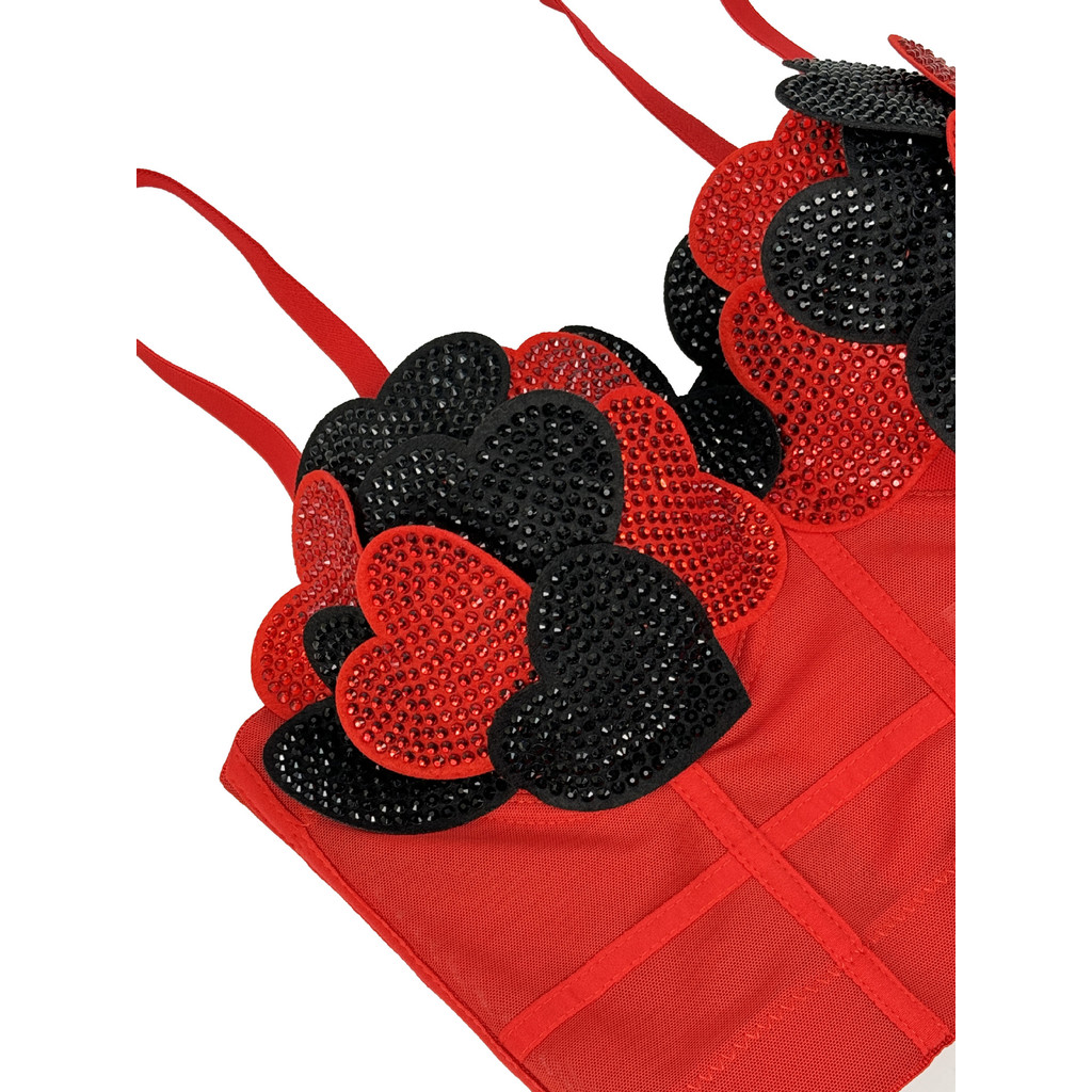 Áo Camisole Dáng Slim với Họa tiết Xương Cá và Kim Cương - Trang Trí Perfect cho Ngày Lễ