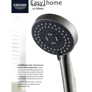 Vòi Hoa Sen Cầm Tay Grohe, Đầu Vòi Sen, 5 Phần Chức Năng, Kết Cấu Tóc Cao Cấp