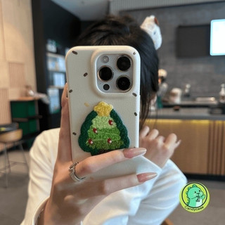 Ốp Điện Thoại Cây Giáng Sinh Thêu Sang Trọng Cho OPPO Reno 15 14 13 11 9 8 Pro 7 Lite 8Z 7Z 6 5K 4Z Find X9 X8 X8S X7 R17 R15 5G 4G Vỏ Mềm Da PU Hoạt Hình Dễ Thương