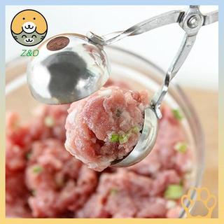 [Z & O] Quả bóng cơm, Quả bóng kem Khuôn thịt viên bằng thép không gỉ có lỗ Bạc Dụng cụ nhà bếp Dụng cụ nhà bếp Muỗng thịt viên Máy làm thịt viên.