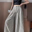 Retro Sọc Tencel Linen Phù Hợp Với Quần Nữ Thiết Kế Ice Silk Cotton Vải Lanh Quần Thẳng Thường Ngày Yamamoto Quần 5.12