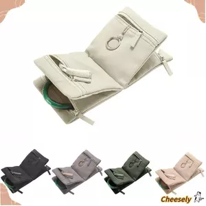 Túi lưu trữ CHEESELY, Túi lưu trữ trang sức nhung có thể gập lại, Bông tai tổ chức trang sức có dây kéo