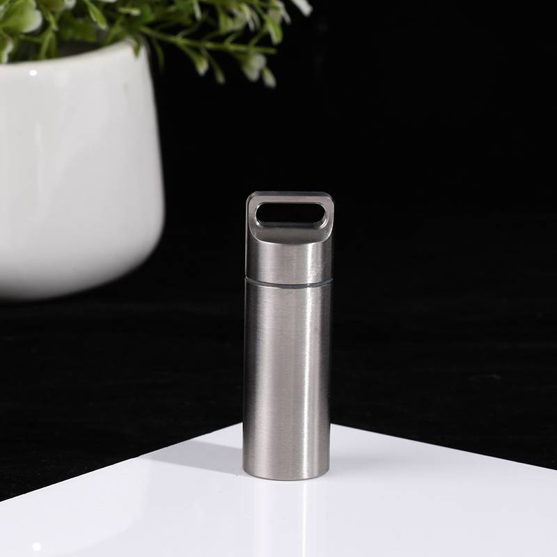 < Honeyba > Hộp đựng thuốc chống nước Mini Titan Hộp đựng thuốc di động Hộp đựng thuốc đẹp