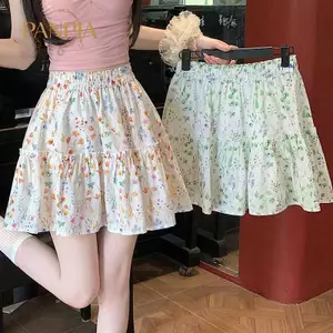 PNPIA- Váy Mini chắp vá hoa dành cho nữ cạp cao A Line Trang phục mùa hè thoải mái để đi bộ và tập hợp