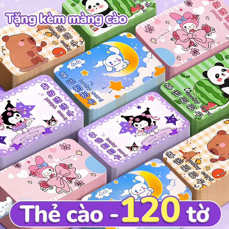 Thẻ cào hoạt hình trúng thưởng quà tặng sinh nhật team building gia đình trẻ em hấp dẫn vui