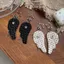 CATMALLER88 Móc khóa cánh thiên thần vintage, đính đá rhinestone họa tiết chấm bi, chất liệu vải, phụ kiện quà tặng