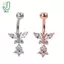 Bướm Zircon Phẫu Thuật Thép Rốn Xuyên Bụng Nút Nhẫn Trang Sức Cơ Thể